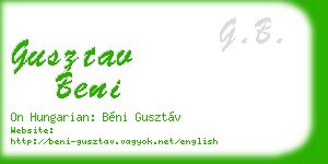 gusztav beni business card